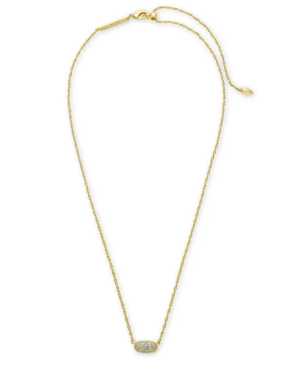 Grayson Gold Pendant Necklace In White Crystal^Kendra Scott Outlet