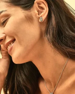Grayson Silver Stud Earrings In Platinum Drusy^Kendra Scott Discount