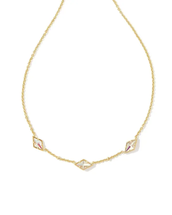 Greta Gold Strand Necklace In Blush Dichroic Glass^Kendra Scott Online