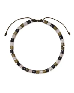 Grey Oxidized Sterling Silver Corded Bracelet In Olive Mix^Kendra Scott Clearance