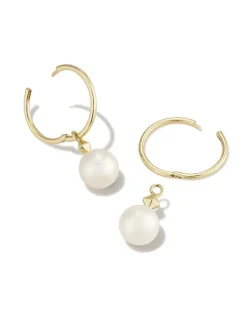 Hadleigh 14K Yellow Gold Huggie Earrings In White Pearl^Kendra Scott Shop