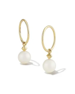 Hadleigh 14K Yellow Gold Huggie Earrings In White Pearl^Kendra Scott Shop