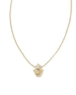 Hamsa 14K Yellow Gold Pendant Necklace In White Diamond^Kendra Scott Flash Sale