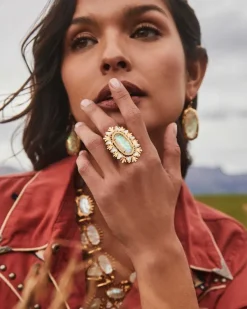 Havana Vintage Gold Cocktail Ring In Iridescent Abalone^Kendra Scott Fashion