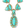 Havana Vintage Gold Statement Necklace In Variegated Turquoise Magnesite^Kendra Scott Store