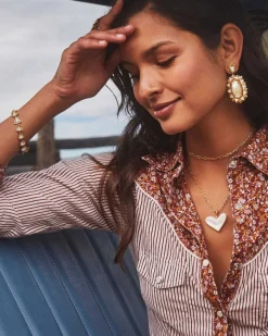 Havana Vintage Gold Statement Earrings In Iridescent Abalone^Kendra Scott Sale