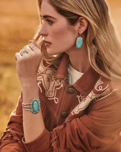 Havana Vintage Silver Cuff Bracelet In Variegated Turquoise Magnesite^Kendra Scott Flash Sale