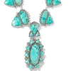 Havana Vintage Silver Statement Necklace In Variegated Turquoise Magnesite^Kendra Scott Cheap