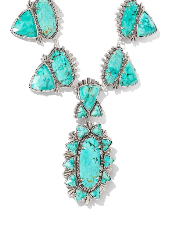 Havana Vintage Silver Statement Necklace In Variegated Turquoise Magnesite^Kendra Scott Cheap