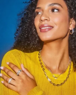 Haven Silver Crystal Heart Rings Set Of 3 In White Crystal^Kendra Scott Flash Sale