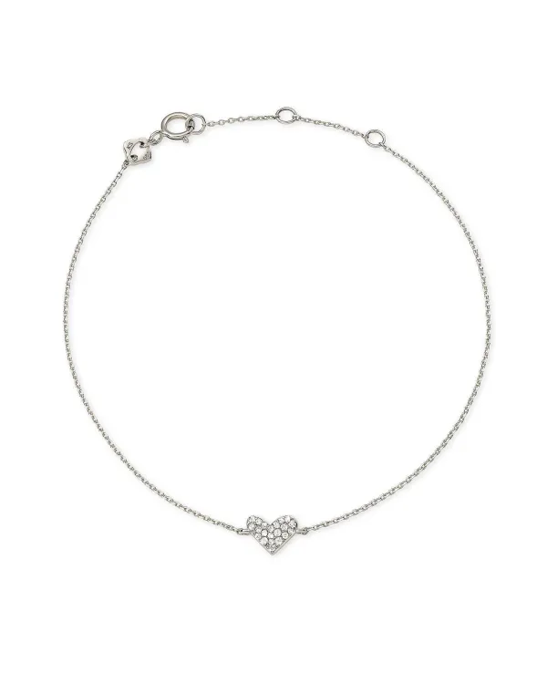 Heart 14K White Gold Chain Bracelet In White Diamond^Kendra Scott Outlet