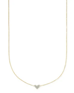 Heart 14K Yellow Gold Pendant Necklace In White Diamonds^Kendra Scott Fashion