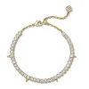 Jacqueline Gold Tennis Bracelet In White Crystal^Kendra Scott New