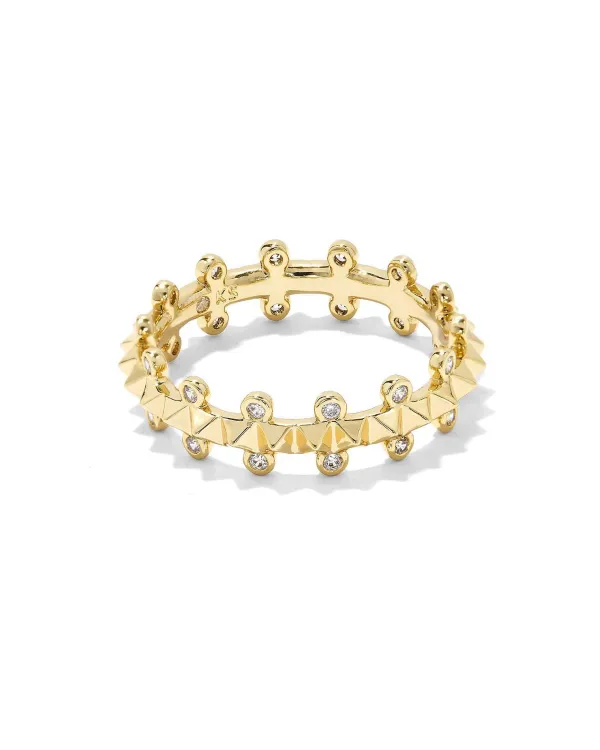 Jada Gold Band Ring In White Crystal^Kendra Scott Cheap