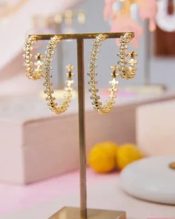 Jada Gold Hoop Earrings In White Crystal^Kendra Scott Shop