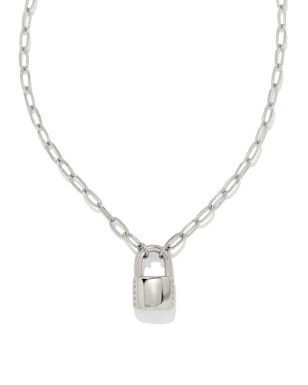 Jess Small Lock Chain Necklace In Silver^Kendra Scott Clearance