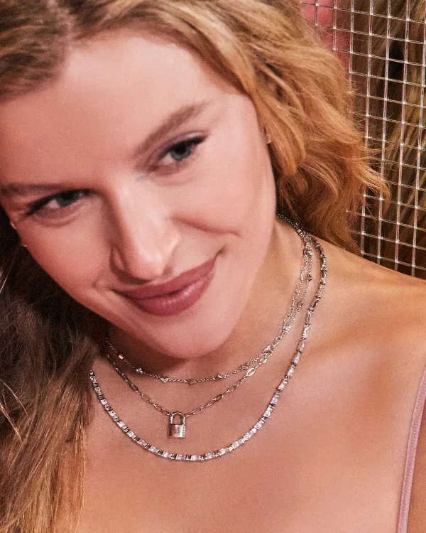 Jess Small Lock Chain Necklace In Silver^Kendra Scott Clearance