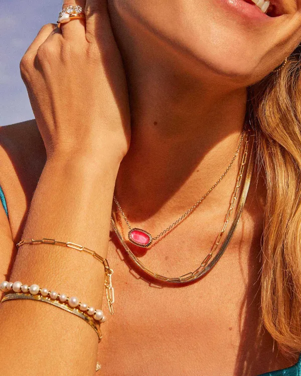 Jovie Gold Beaded Delicate Chain Bracelet In White Pearl^Kendra Scott Cheap