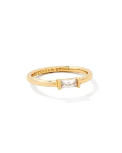 Juliette Gold Band Ring In White Crystal^Kendra Scott Cheap