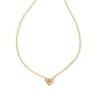 Katy Gold Heart Short Pendant Necklace In Pink Glass^Kendra Scott Clearance