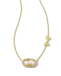 X Loveshackfancy Gold Elisa Necklace In Marie Pink Blooming Heirloom Illusion^Kendra Scott Sale
