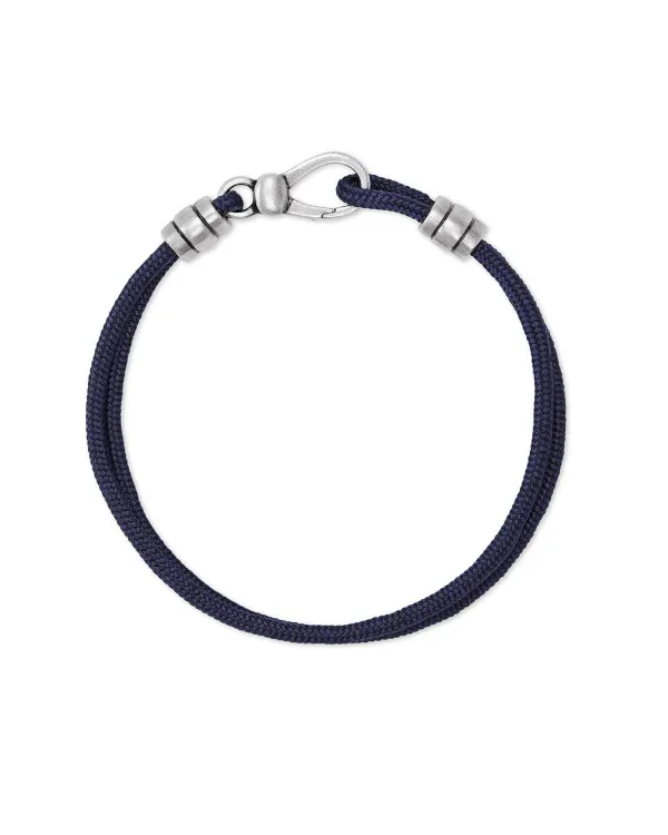 Kenneth Oxidized Sterling Silver Corded Bracelet In Navy^Kendra Scott Clearance
