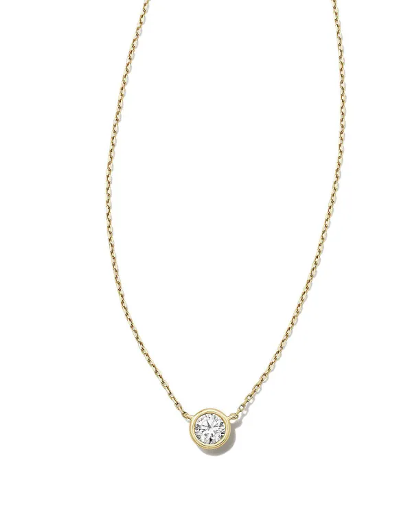 Lab Grown White Diamond Audrey Pendant Necklace In 14K Yellow Gold^Kendra Scott Cheap