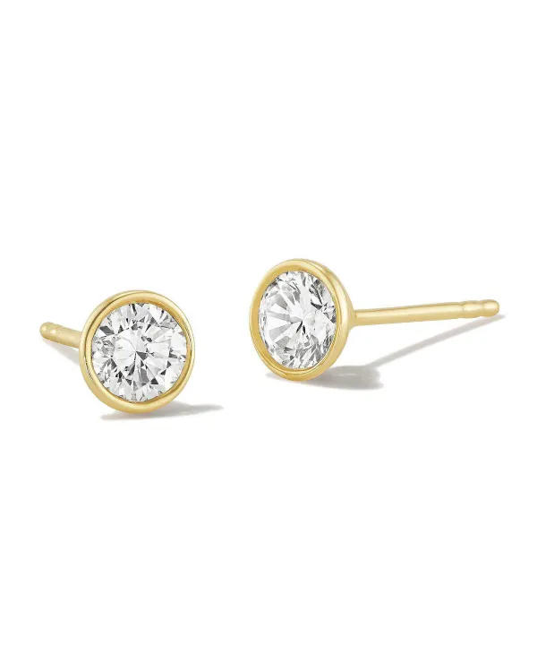 Lab Grown White Diamond Audrey Stud Earrings In 14K Yellow Gold^Kendra Scott Outlet