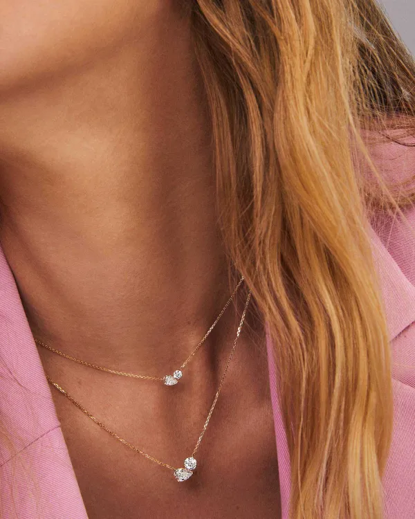 Lab Grown White Diamond Toi Et Moi Small Pendant Necklace In 14K Yellow Gold^Kendra Scott Best