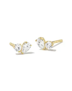 Lab Grown White Diamond Toi Et Moi Stud Earrings In 14K Yellow Gold^Kendra Scott Flash Sale