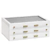 Large Antique Brass Jewelry Box In White Lacquer^Kendra Scott Store
