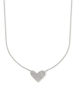 Large Heart 14K White Gold Pendant Necklace In White Diamond^Kendra Scott Best