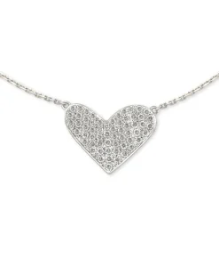 Large Heart 14K White Gold Pendant Necklace In White Diamond^Kendra Scott Best