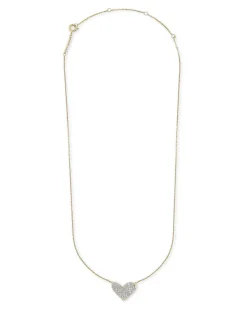 Large Heart 14K Yellow Gold Pendant Necklace In White Diamond^Kendra Scott Store
