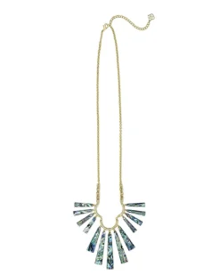Layton Gold Long Statement Necklace In Abalone Shell^Kendra Scott Clearance