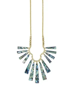 Layton Gold Long Statement Necklace In Abalone Shell^Kendra Scott Clearance