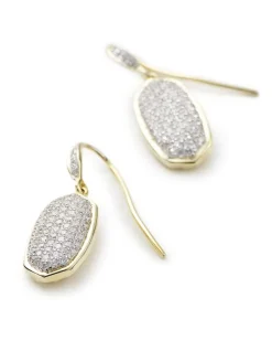 Lee Earrings In Pave Diamond And 14K Yellow Gold^Kendra Scott Hot