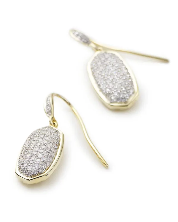 Lee Earrings In Pave Diamond And 14K Yellow Gold^Kendra Scott Hot