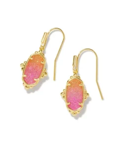 Lee Gold Petal Framed Drop Earrings In Sunrise Ombre Drusy^Kendra Scott Discount