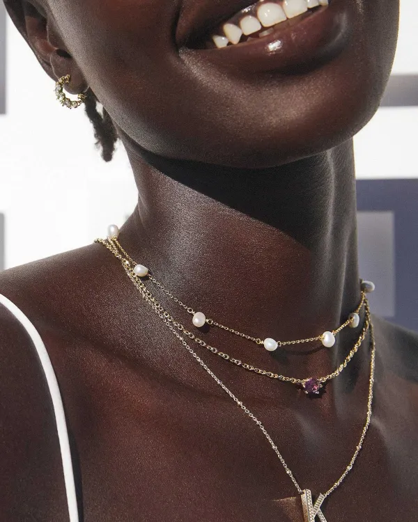 Leighton Gold Pearl Strand Necklace In White Pearl^Kendra Scott Fashion