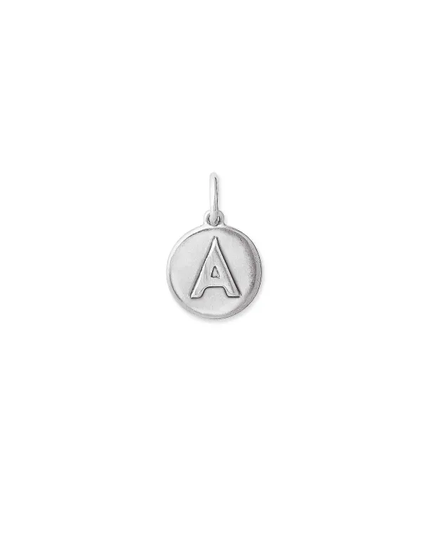 Letter A Coin Charm In Oxidized Sterling Silver^Kendra Scott Clearance
