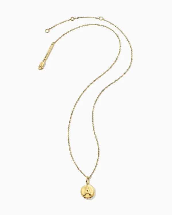 Letter A Coin Pendant Necklace In 18K Gold Vermeil^Kendra Scott Hot