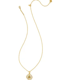 Letter A Gold Disc Reversible Pendant Necklace In Iridescent Abalone^Kendra Scott Discount