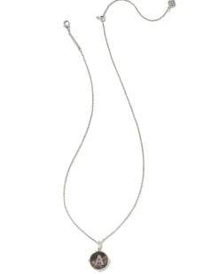 Letter A Silver Disc Reversible Pendant Necklace In Black Mother-Of-Pearl^Kendra Scott Cheap