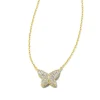 Lillia Crystal Butterfly Gold Pendant Necklace In White Crystal^Kendra Scott Shop