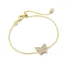 Lillia Crystal Butterfly Gold Delicate Chain Bracelet In White Crystal^Kendra Scott Cheap