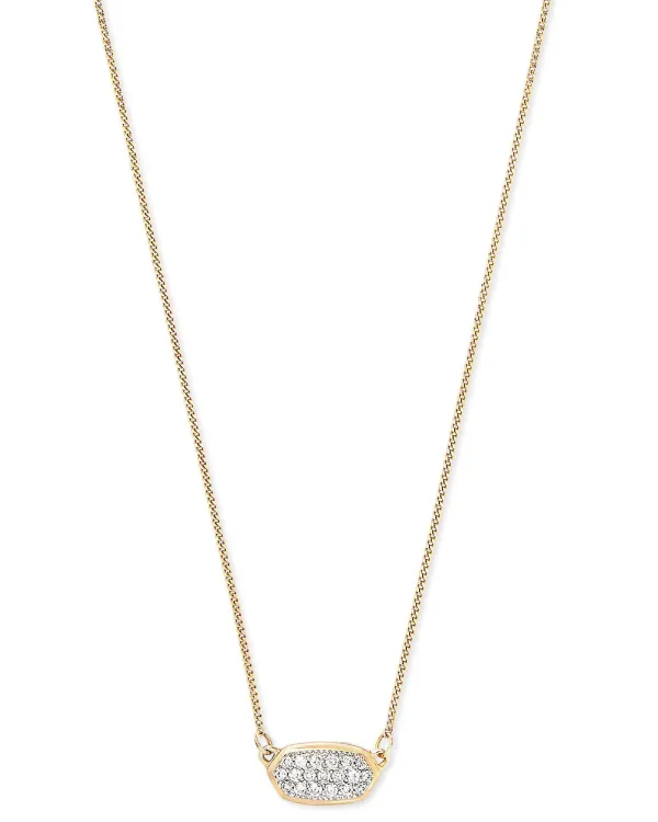 Lisa Pendant Necklace In Pave Diamond And 14K Yellow Gold^Kendra Scott Fashion