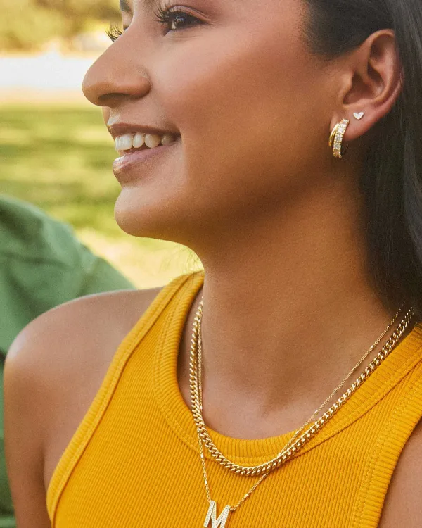 Livy Gold Huggie Earrings In White Crystal^Kendra Scott Best Sale