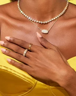 Livy Gold Rings Set Of 3 In White Crystal^Kendra Scott Best