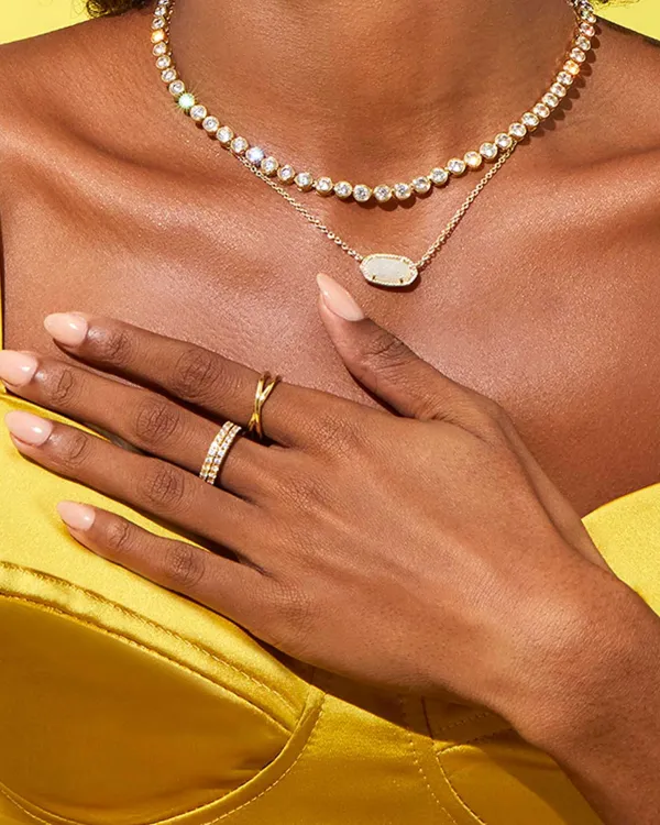 Livy Gold Rings Set Of 3 In White Crystal^Kendra Scott Best